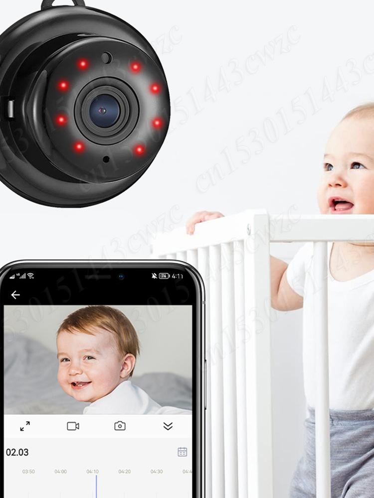 Mini WiFi IP Camera Wireless Indoor Camera Night Vision HD 1080P Surveillance Camera Motion Detection Nanny Camera for Pet/Baby