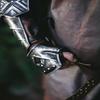 Blackened Steel Pair of Bracers Arm Guard Dwarf Cosplay LOTR