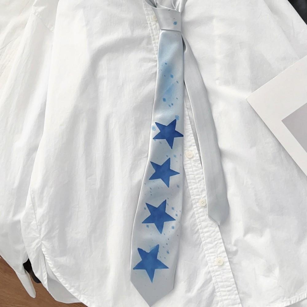 Y2K Star Tie Sweet Unisex Necktie Creative Glossy Tie Suit Accessories