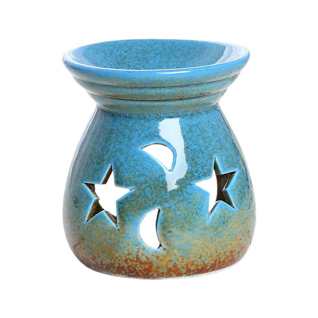Handcraft Ceramic Star And Moon Incense Burner Essential Oil Burner For Aromatherapy Meditation Perfect Home Decors Gift