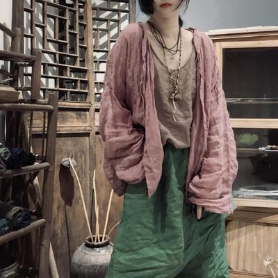 Женские винтажные рубашки, топы, однотонные летние летние пуговицы с круглым вырезом и пуговицами, женские блузки с длинными рукавами