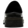 Men's Black Leather Mule Shoes with 4CM Hidden Elevator Insole | Thick Sole Height Increasing Slip-Ons | Breathable Casual Dress