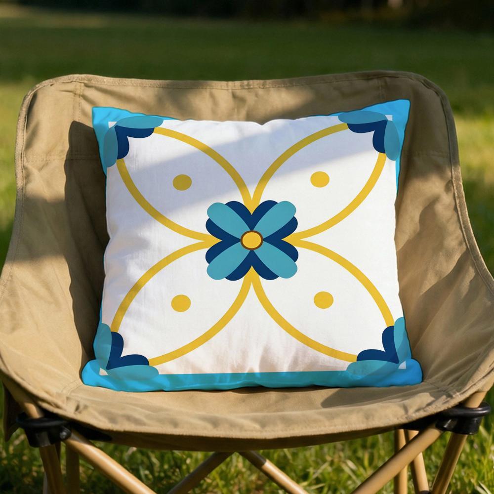 Exotic Portuguese Pattern Cushion Cover Soft Reversible Durable Pillow Cover MultiScene Use for Home Car Daily Comfort