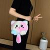 Rainbow Cat Shoulder Bag Faux Fur Stuffed Doll Bag Portable Plush Crossbody Bag  Streetwear
