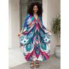 Женское накидка в стиле бохо, тканый дизайн с принтом перьев свободного кроя, пляжное платье-кафтан Vacay больших размеров