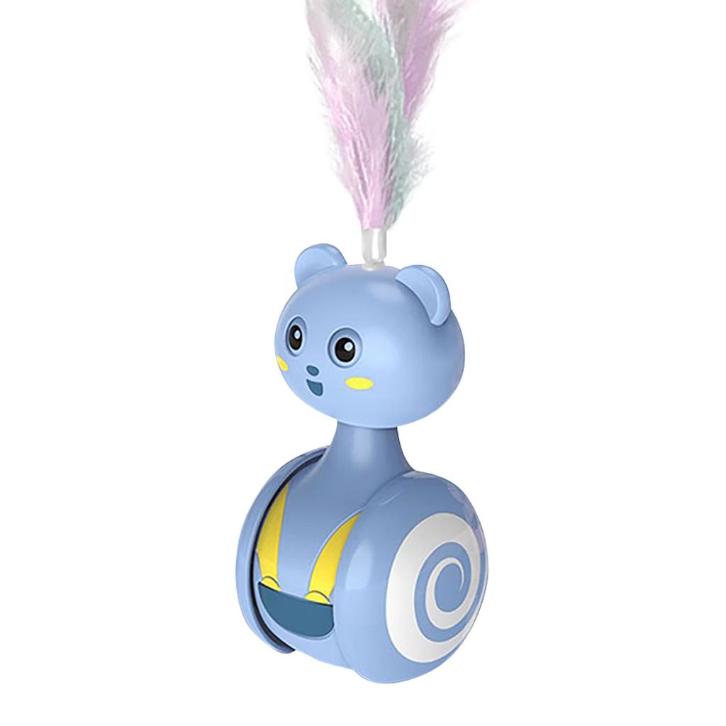 (SU)Automatic Cat Toy Tumbler Games Interactive Funny Teaser Feather Wand Scratch-Resistance Catching Cat Accessories Pet Supplies