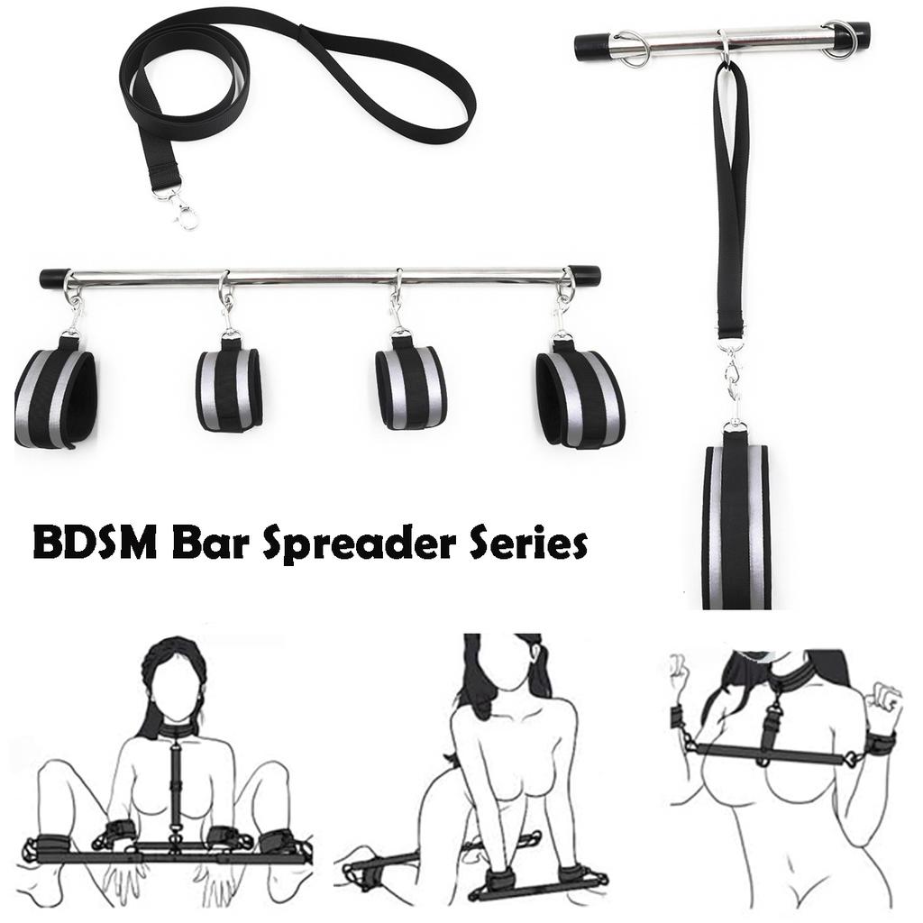 Набор наручников для бондажа Распорка Секс Наручники на лодыжки Ошейник на шею Поводок Средства ограничения Слэвские кандалы Игровой инструмент 18+ Секс-игрушки для пары