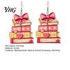 Book Lover Earrings 1 Pair Acrylic for Women, Vintage Stacking with Pink Chic School Season Accessories Bow And Heart, Funny Dangle Jewelry,