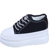 Fashion Inner Heightened Canvas White Shoes Women's Spring Summer Thick Bottom Wedge Heel Increase 10CM All-match Casual Women Sneakers