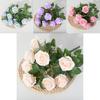 Artificial Ninehead Rose Bouquet Wedding Decor Silk Flowers For Home And Event Use