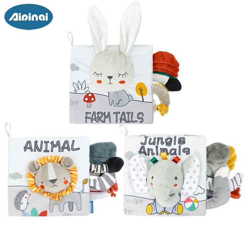 Aipinqi Baby Black & White Visual Cloth Book – Tear-Resistant Pop-Up Cognitive Toy for Early Education