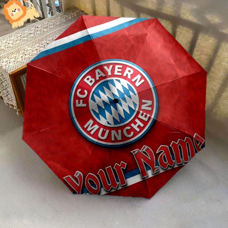 1 шт. Автоматический складной зонт - FC Bayern München, узор с индивидуальным именем, портативная и складная конструкция с 8 спицами, рождественские и новогодние подарки