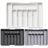 Adjustable Flatware Tableware Organizer with Dividers Utensil Holder Plastic Storage Tray for Spoons Forks Knives