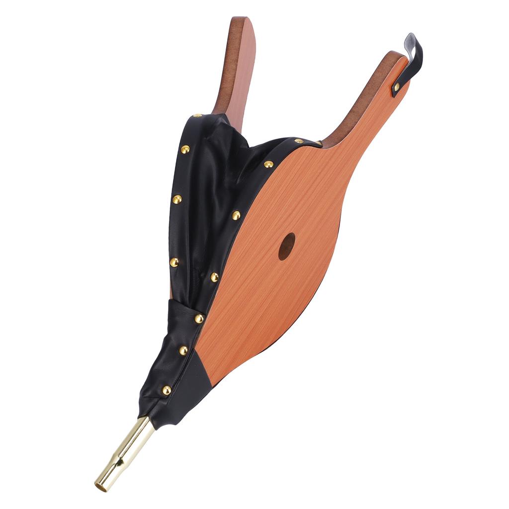 Wood Fireplace Bellows Large Wood Air Blower Cast Nozzle with Hanging Strap for Outdoor Camping BBQ