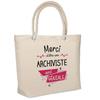 Sac De Plage Isotherme - PLANETEE - Merci Archiviste Géniale - Coton - Grande Contenance - Anses Solides