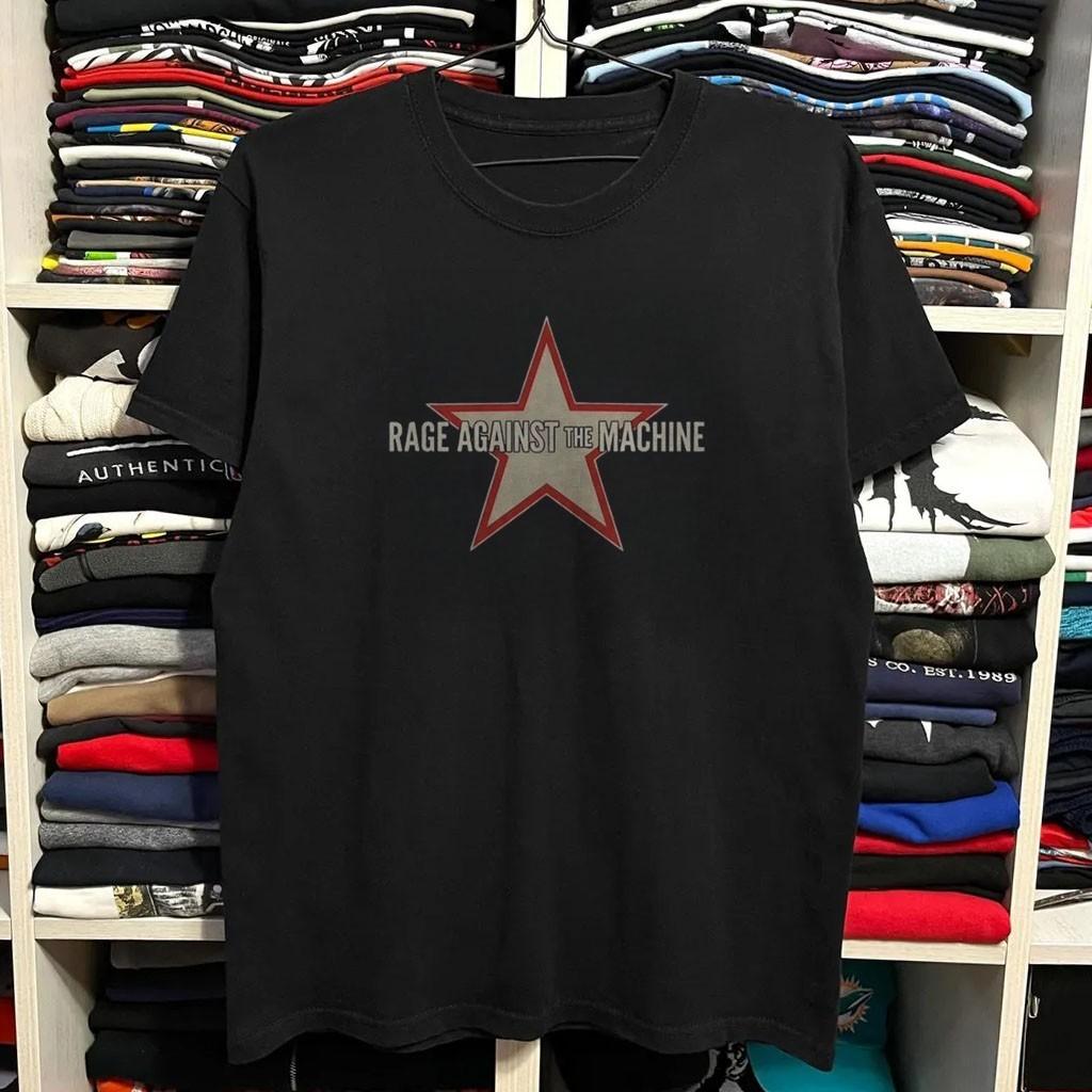 RAGE AGAINST THE MACHINE Logo Star Unisex Black Cotton T-shirt S-5XL