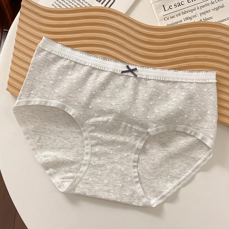 Women Breathable Antibacterial Pure Cotton Mid Waist Large Size Underwear For Ladies