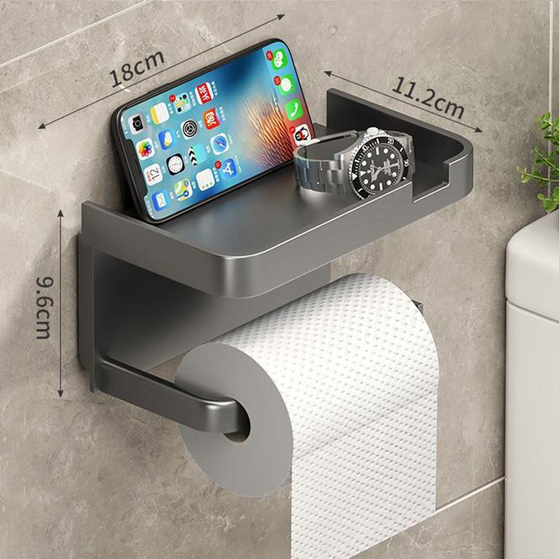 1шт. Настенный держатель для туалетной бумаги с клеем, без сверления, с полкой для хранения