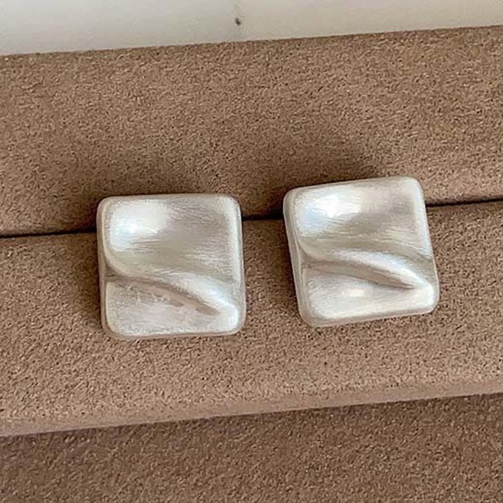 1 pair Ear Jewelry Irregular Geometry Earrings Waterproof Silver Circle Ear Buckles Daily