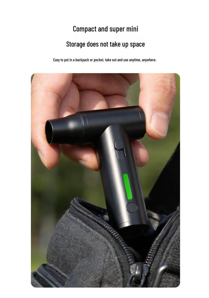 J05 Turbo Handheld Mini Fan: Wireless Hair Dryer & Power Display with Brushless Motor