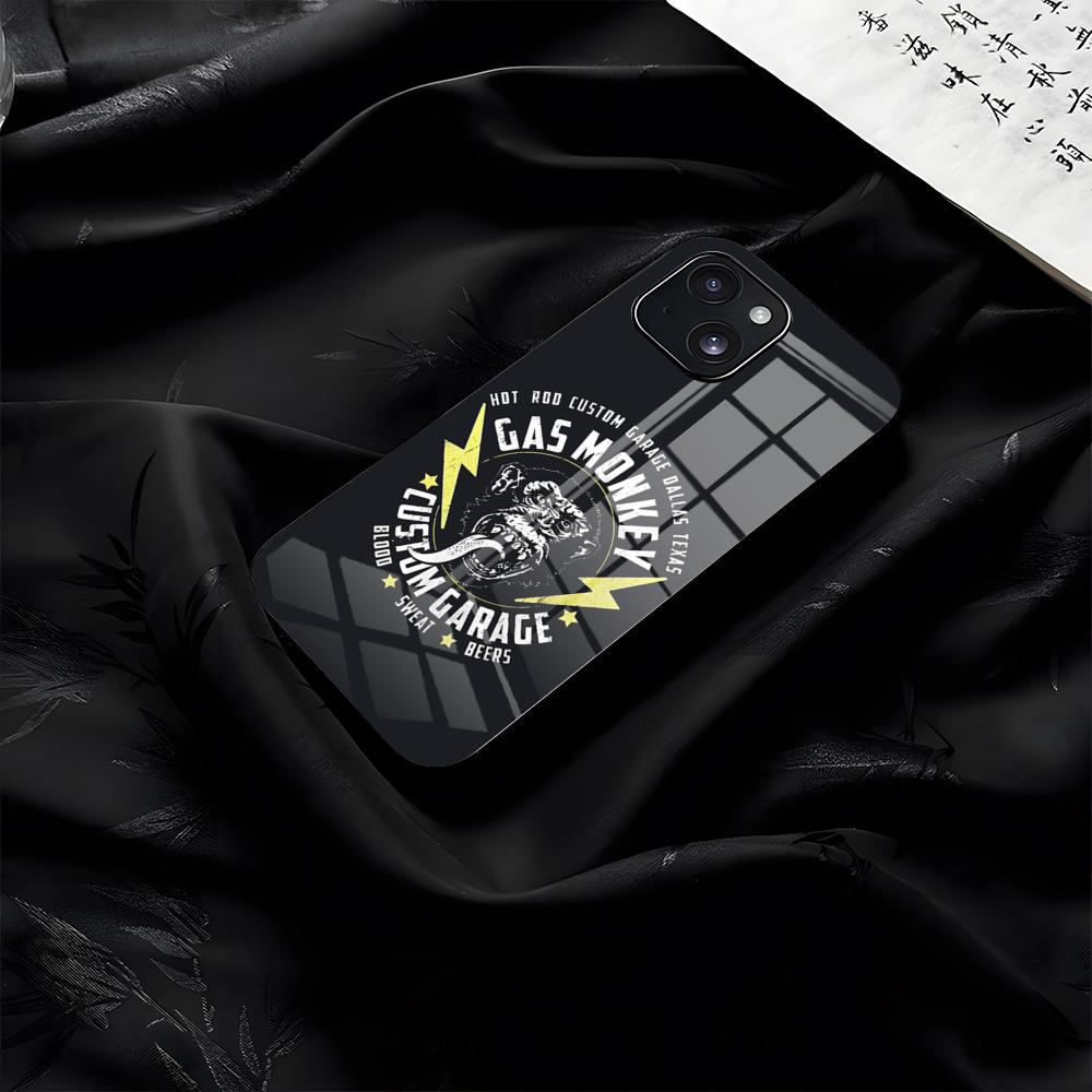 Крутой чехол для телефона G-Gas Monkey G-Garage для IPhone 17 Pro Max 16 15 14 Pro Max 13 11 Plus Стеклянная крышка