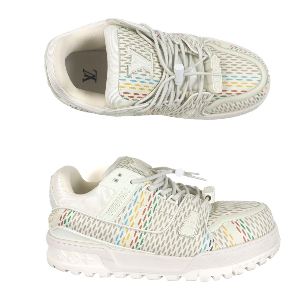 Very Good LOUIS VUITTON sneakers LV Trainer Maxi Beige multi mens 9 1ACR19 Used