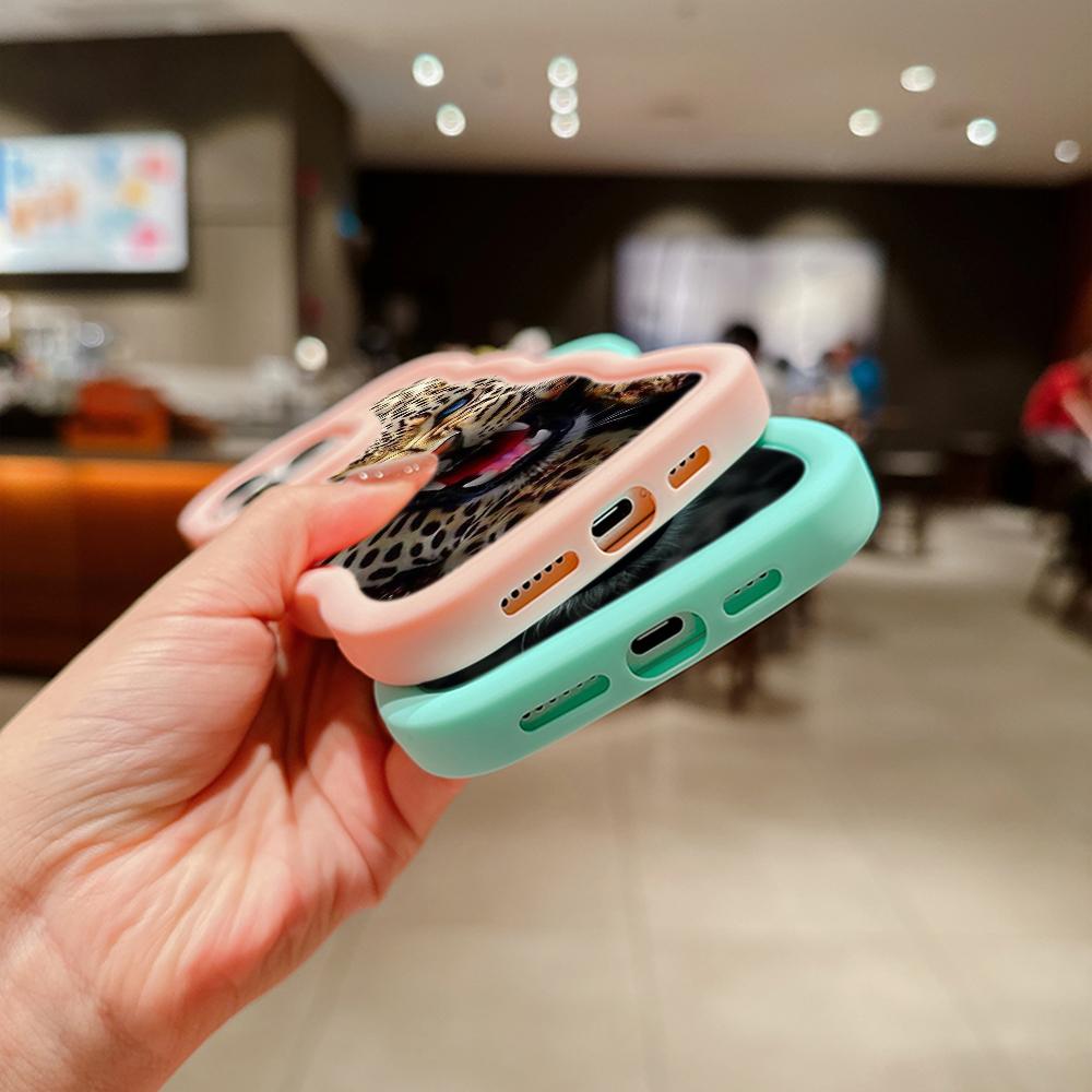 Мягкий чехол для телефона Macaron Big Wave для iPhone 11 12 13 14 15 Pro Max Samsung A13 A23 A14 A24 A55 Xiaomi Redmi Note 13 12, чехол A51 с рисунком тигра и леопарда