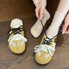 Baotou Half Slippers Women's 2025 New Summer One-pedal Little White Slippers Two-color Shoelaces Without Heels Dexun Shoes