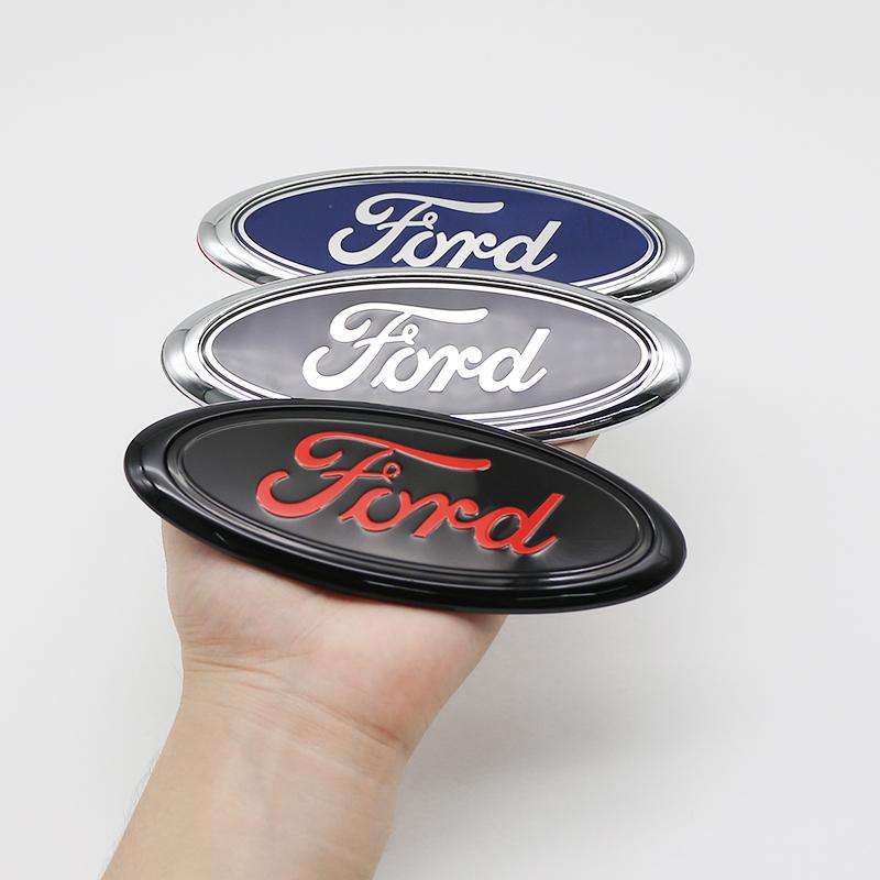 AACW1 15cm ABS Car Front Rear Trunk Badge Emblem Replacement For Ford Focus Mondeo EcoSport Ranger Fiesta Kuga Auto Tuning Accessories