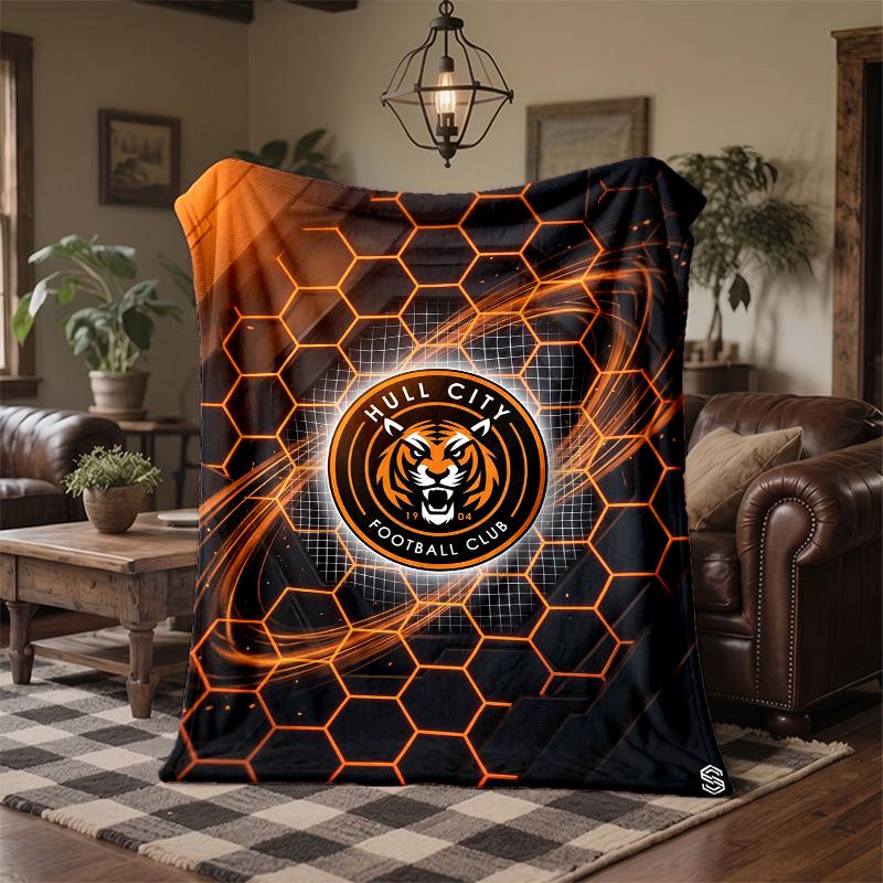 Hull City Football Print Flannel Blanket Soft Warm Sofa Bed Throw Blanket For Home Office Bedroom