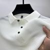 Mesh Ice Silk Short-Sleeved T-Shirt Men'S Shirt Collar Summer Solid Color New Slippery Polo