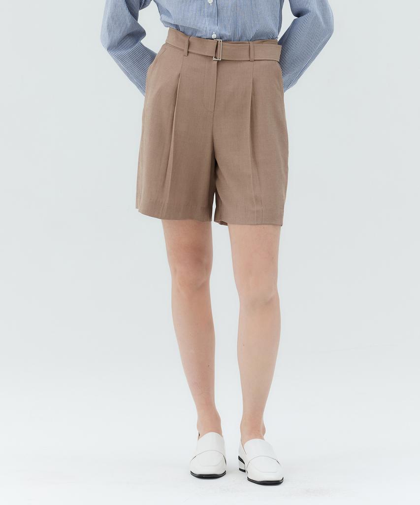 MIND BRIDGE WOMEN [W] Linen Belted Single-Pleat Shorts - 2 Colors Myhp3205