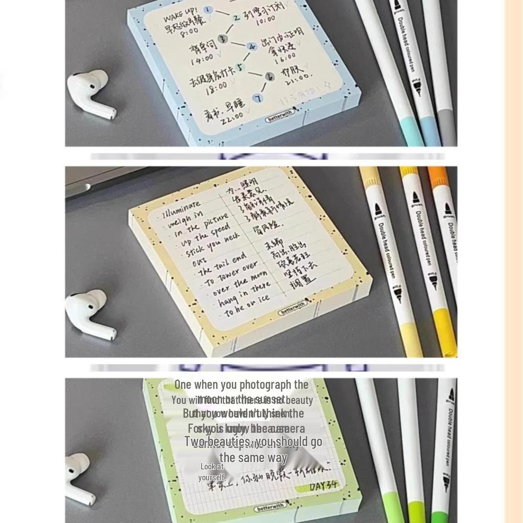 Эстетичный блокнот для заметок и планировщик для учебы в стиле Xiaohongshu с кремовыми разводами