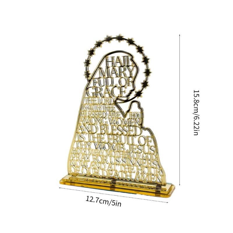 Fine Quality Desk Acrylic Mother Standing Figure Elegant Craftsmanships Symbol of Belief for Christian Believers