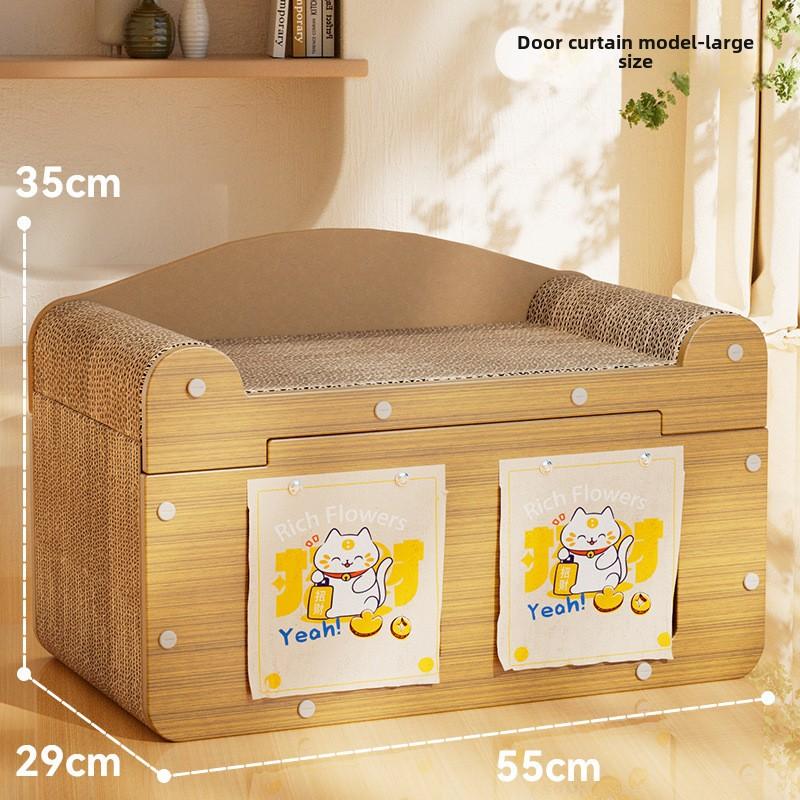 Новая интегрированная кошачья игровая и сонная доска Mansion Villa, двухслойная деревянная кошачья когтеточка, многофункциональное кошачье гнездо, устойчивая к царапинам игрушка для домашних животных