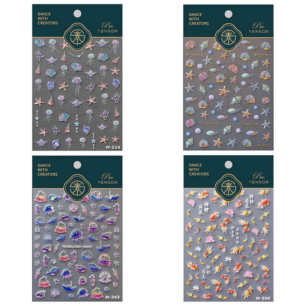 Ракушки Океан Наклейки для ногтей Украшения для ногтей Дельфин Океан Красочные наклейки для ногтей Океан Женщины