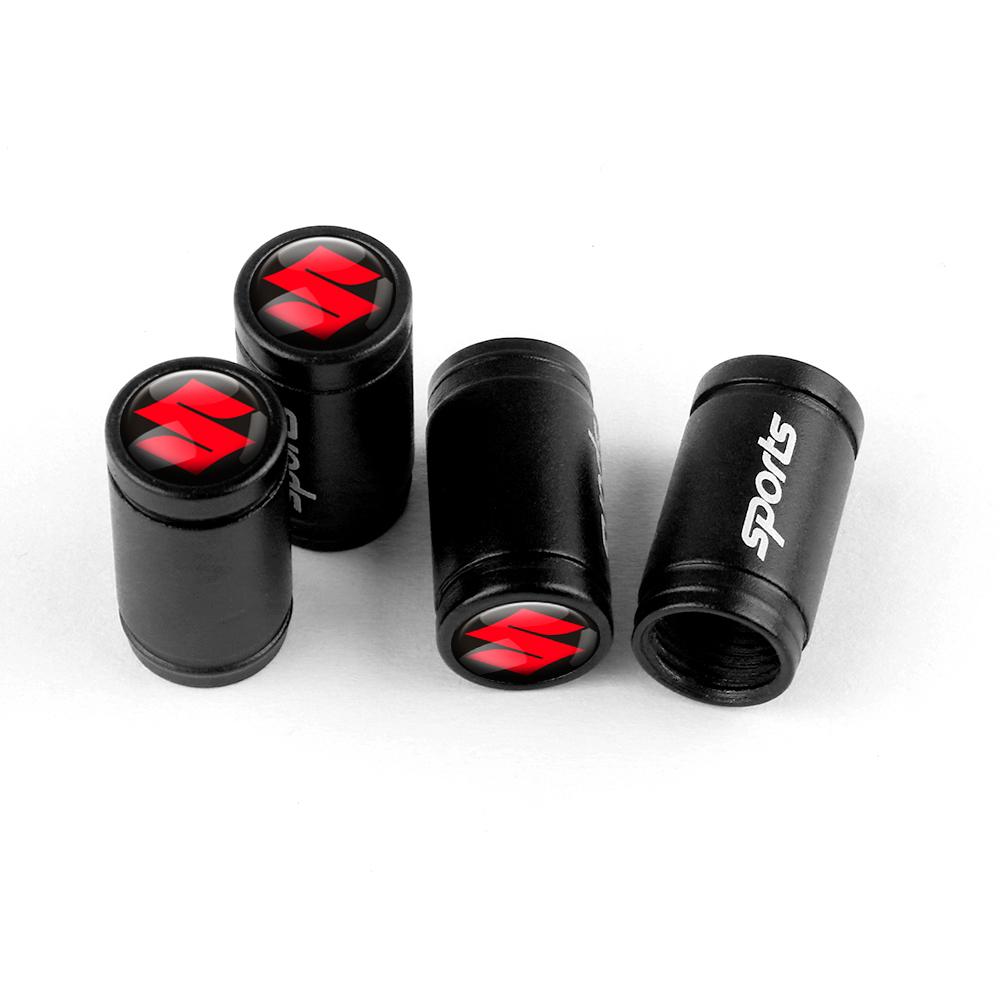 SCCF4 4PCS Metal Car Wheel Tire Valve Air Stem Cap Cover For Suzuki ALTO Samurai Grand Vitara Baleno SX4 Swift Jimny IGNIS Accessories