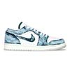 Jordan Air Jordan 1 Slip Resistant Abrasion Resistant Low top Vintage Basketball Shoes Unisex Blue FQ7687-300(Team528-)