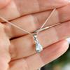 Natural Aquamarine Gemstone Handmade 925 Sterling Silver Pear Shaped Teardrop Necklace