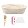 25 см корзина для расстойки хлеба, набор, овальная, из натурального ротанга, корзина для расстойки закваски, салфетка для скребка для теста