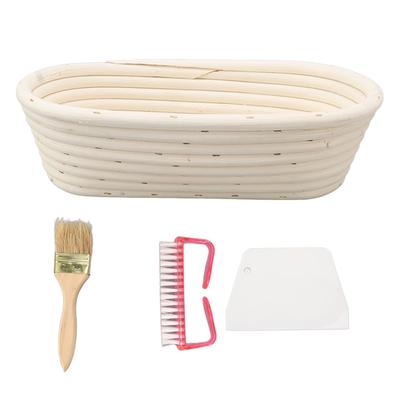 25 см корзина для расстойки хлеба, набор, овальная, из натурального ротанга, корзина для расстойки закваски, салфетка для скребка для теста