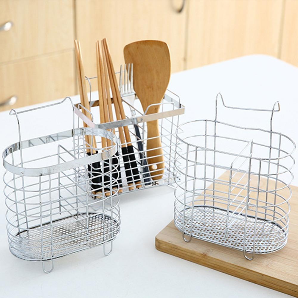 Wall Mounted Tableware Draining Rack Stainless Steel Cutlery Holder Chopsticks Holder Kitchen