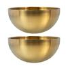 2 Pcs Stainless Steel Salad Bowl Kitchen Tableware Set with Rice Holder Lid for Ramen Noodles Fruit Mixing Soup Container
