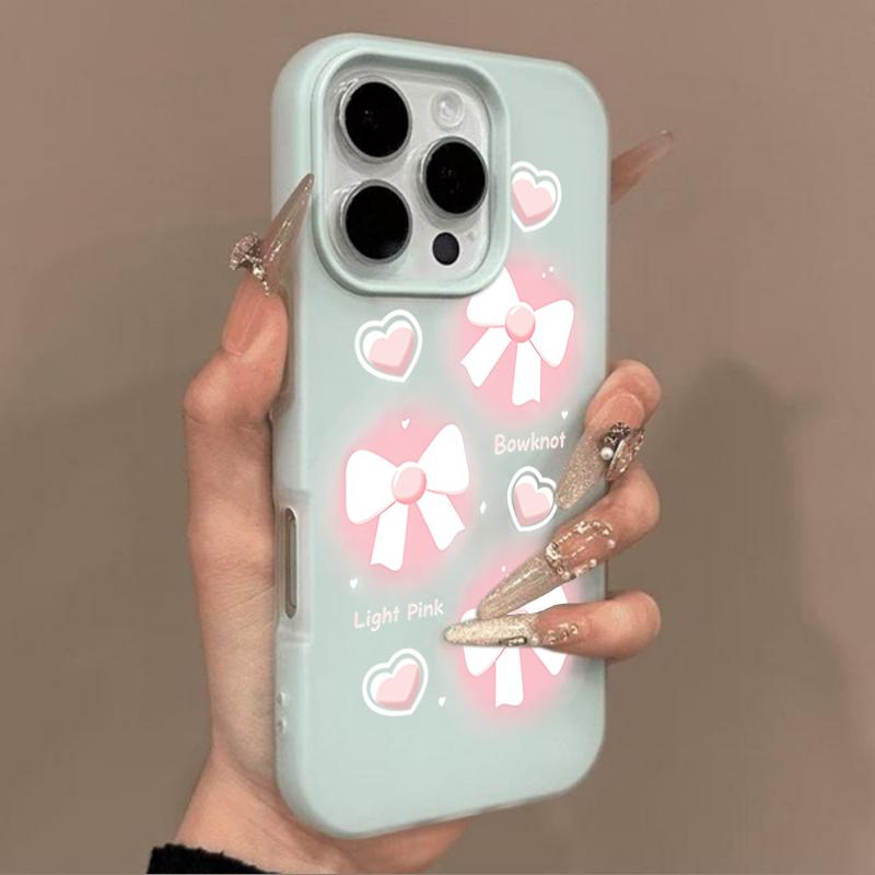 Розовый Бант Простой Макаронного Цвета Гелевый Чехол Для Телефона Для iPhone 17 16 15 14 13 12 Pro Max 11 16 7 8 Plus 16E 17E Air X XS XR Чехол