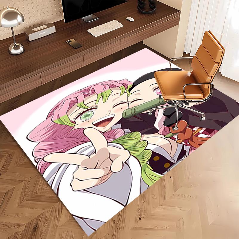 1pc Demon Slayer characters Print Area Rug - Soft, Washable Non-Slip Indoor Mat, Living Room, Home Office Decorative Rug,Office Decorative