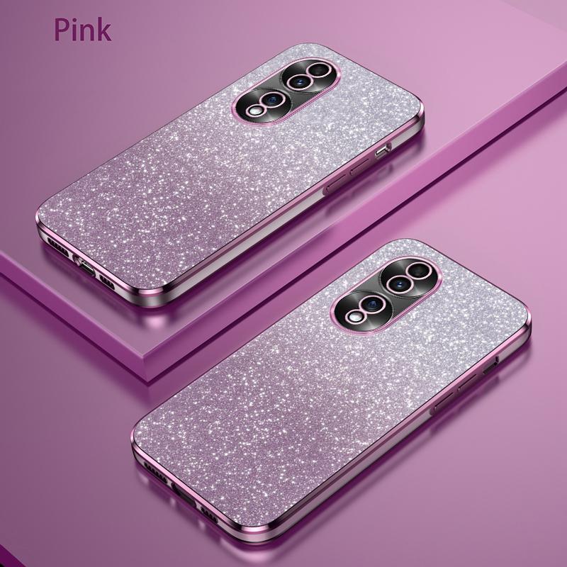 Роскошный гальванизированный чехол с блестками для Huawei Honor 70 / Honor 70 Pro, мягкий ТПУ бампер, прозрачная задняя крышка для телефона