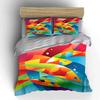Colorful Abstract Fish Design Bedding Duvet Cover Set Duvet Cover Pillowcases  (1*Duvet Cover 2*Pillowcases, without duvet insert)