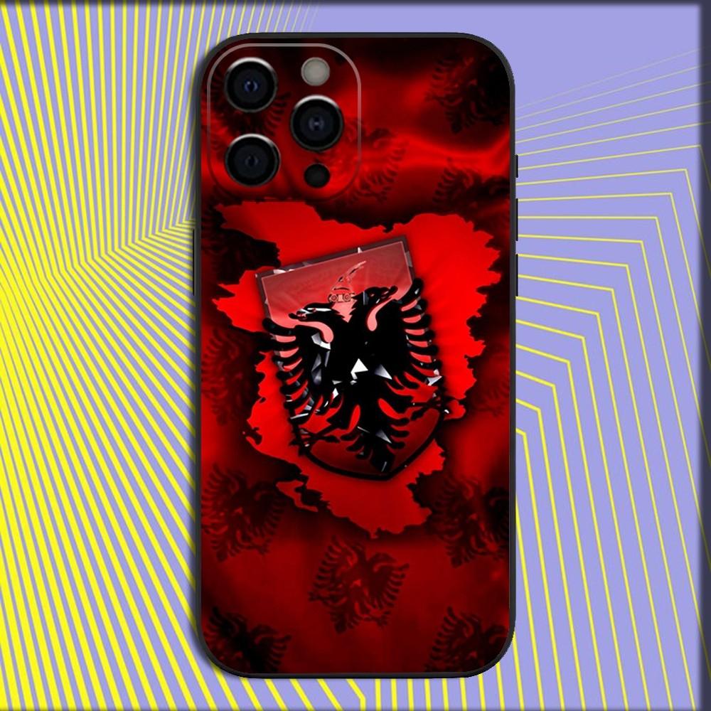 Смешной чехол для телефона с флагом Албании для iPhone 17 16 15 14 13 12 11 Pro Max Mini SE 7 8 Plus 17E Air Ударопрочный мягкий чехол
