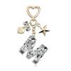 Bling Keychain with Initial Letter Butterfly Star Pink Purple - Cute Gift for Women And Girls Bag Cup Charms Fashion Accessory