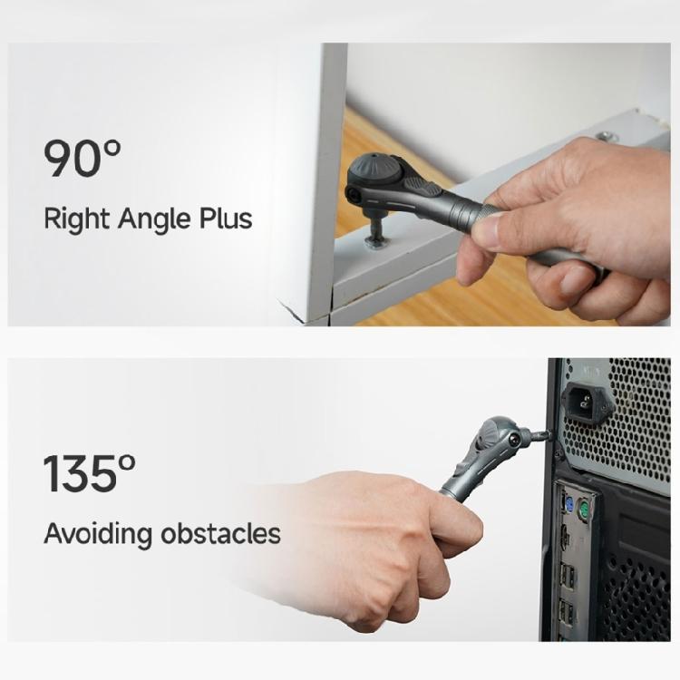 Ergonomic Compact Ratcheting Screwdriver Kit 40 in 1 Bit 180 Rotating Head Ergonomic Grip for Mechanics Vehicle Repair